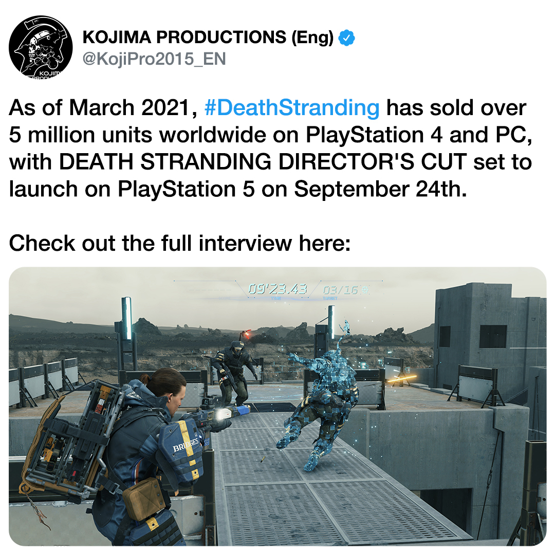 Death Stranding has sold five million copies on PS4 and PC